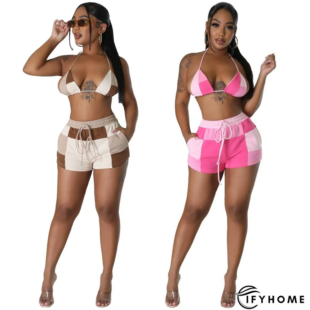 Summer New Product Fashion Contrasting Color Printing Two-piece Set | IFYHOME