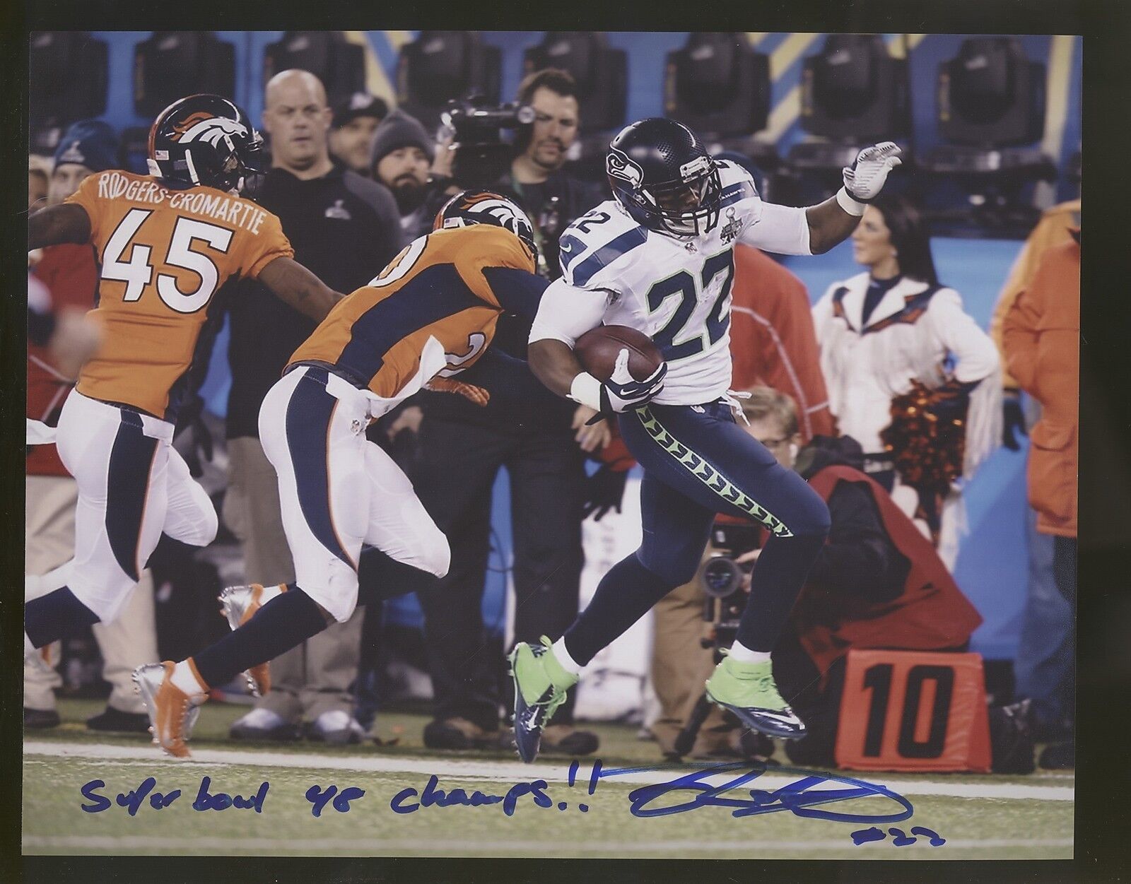 Robert Turbin 8x10 Autographed Signed INSCR Seahawks SB XLVIII Champ SPH 394