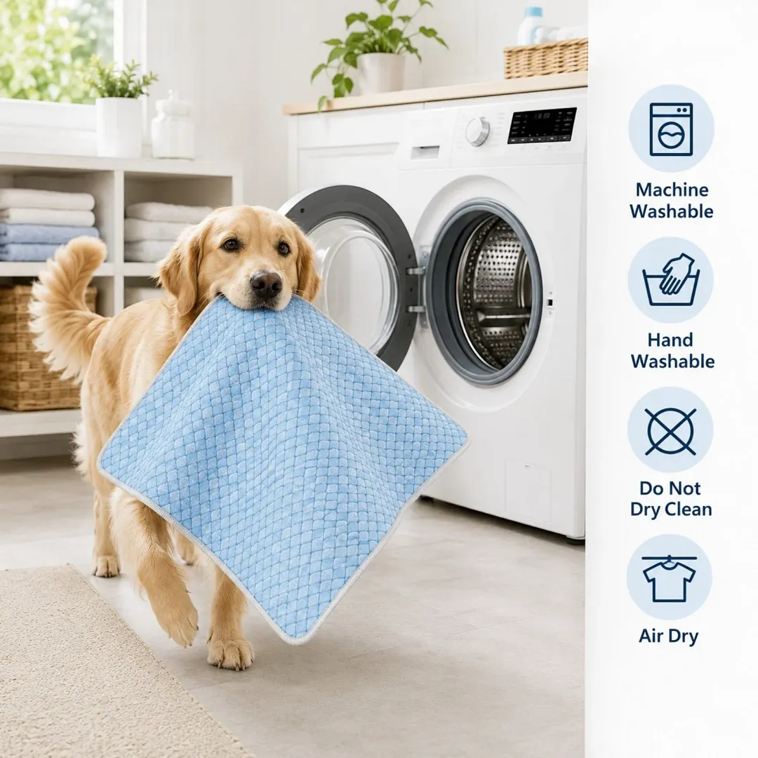 BEBANG Dog Cooling Mat, 39 x 28&ldquo; Self-Cooling No-Gel Pet Cooling Pad for large Medium Dogs, Non-Slip Summer Cool Mat for Dog Crate Bed Car(L)