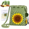 Crochet Kit for Beginners - Phone Bag Crochet Starter Kit with Video Tutorials And Yarns, Hook, Additions for Adult Knitting Craft 