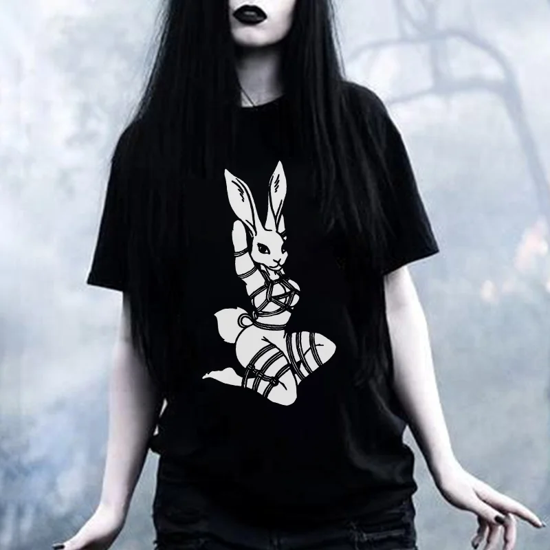 Bondage Bunny Printed Women's T-shirt -  