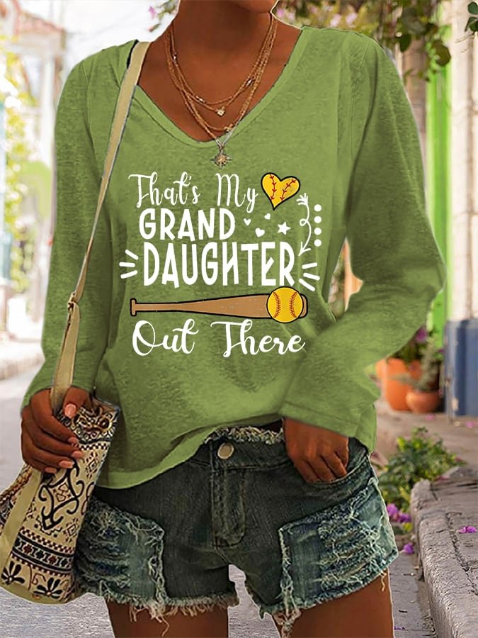 That&#039;S My Grand Daughter Out There Print Long Sleeve T-Shirt