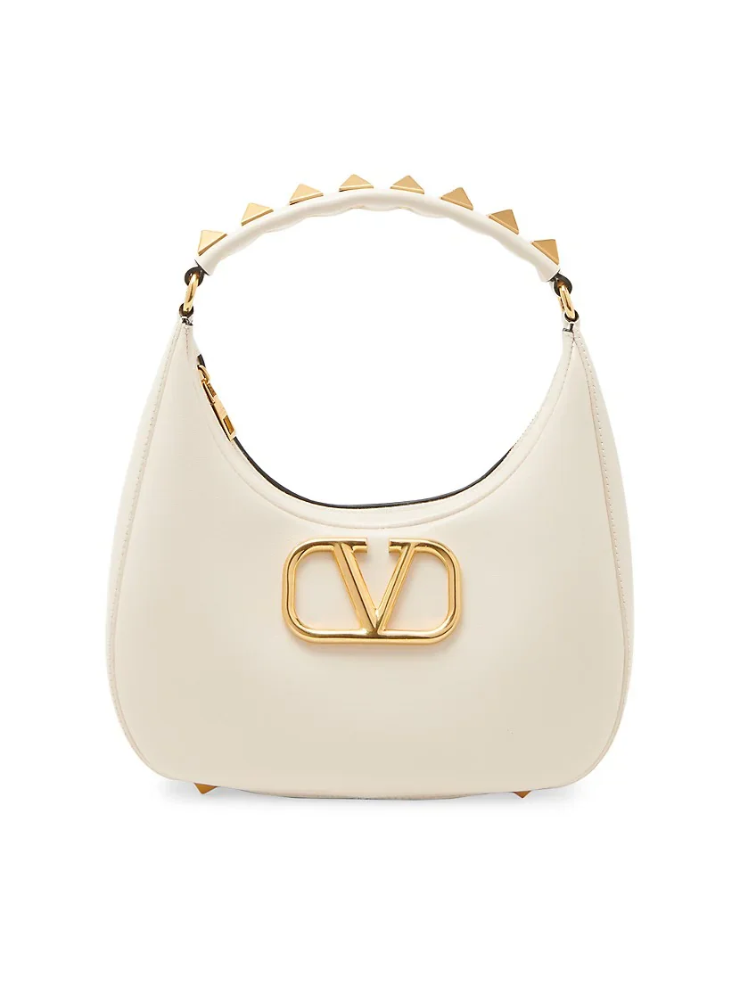 Valentino Garavani Stud Sign Leather Hobo Bag