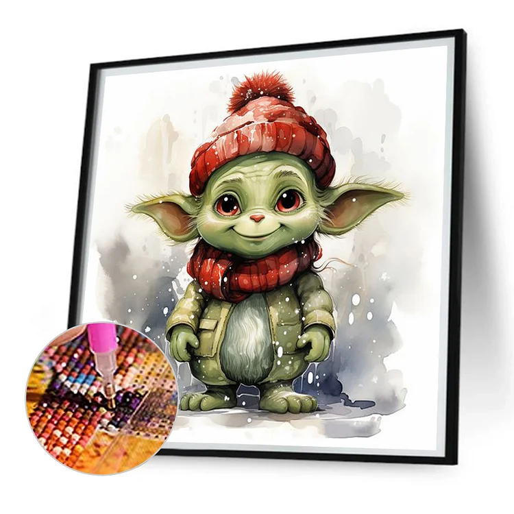 Grinch 30X30cm(picture) full square drill diamond painting with 4 to 12  colors of AB drills