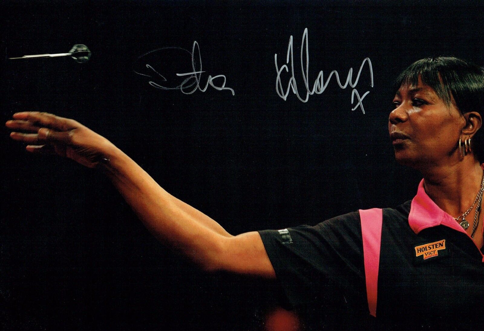 Deta HEDMAN Signed 12x8 Autograph Photo Poster painting 3 AFTAL COA Darts Player WDF BDO