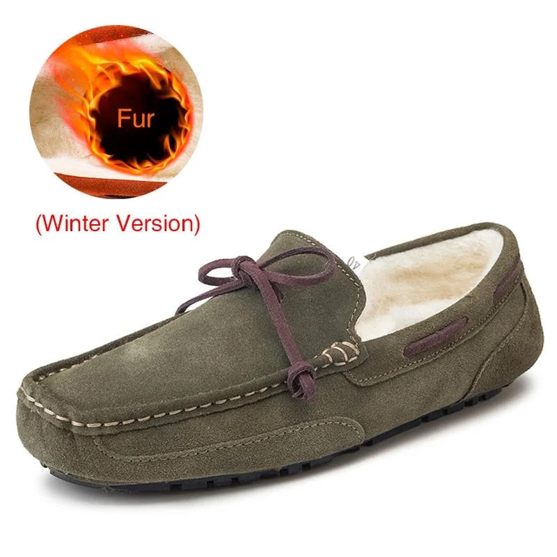 DEKABR Genuine Leather Men Shoes Luxury Brand Casual Slip On Formal Loafers Men Moccasins Male Driving Shoes Warm Loafers