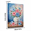 DIY Pearl Painting Hibiscus Vase for Home Decor with Frame(30x20cm)