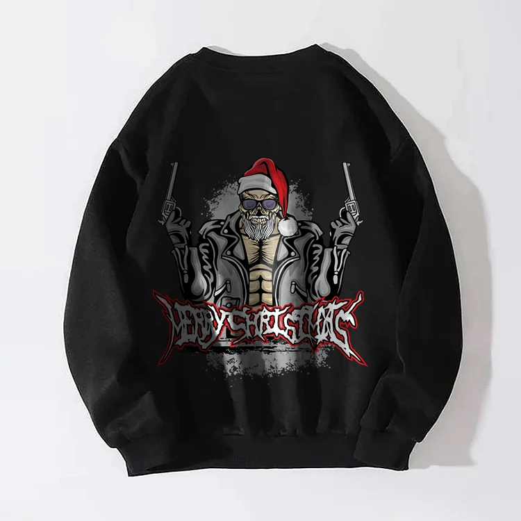 Christmas Mob Print Christmas Winter Warm Sweatshirt