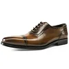 Classic Mens Brown Captoe Oxfords Dress Shoes