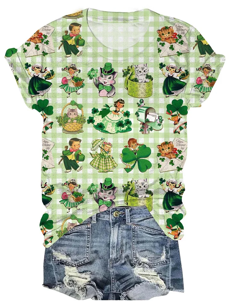 Vintage St. Patrick Crew Neck T-shirt socialshop