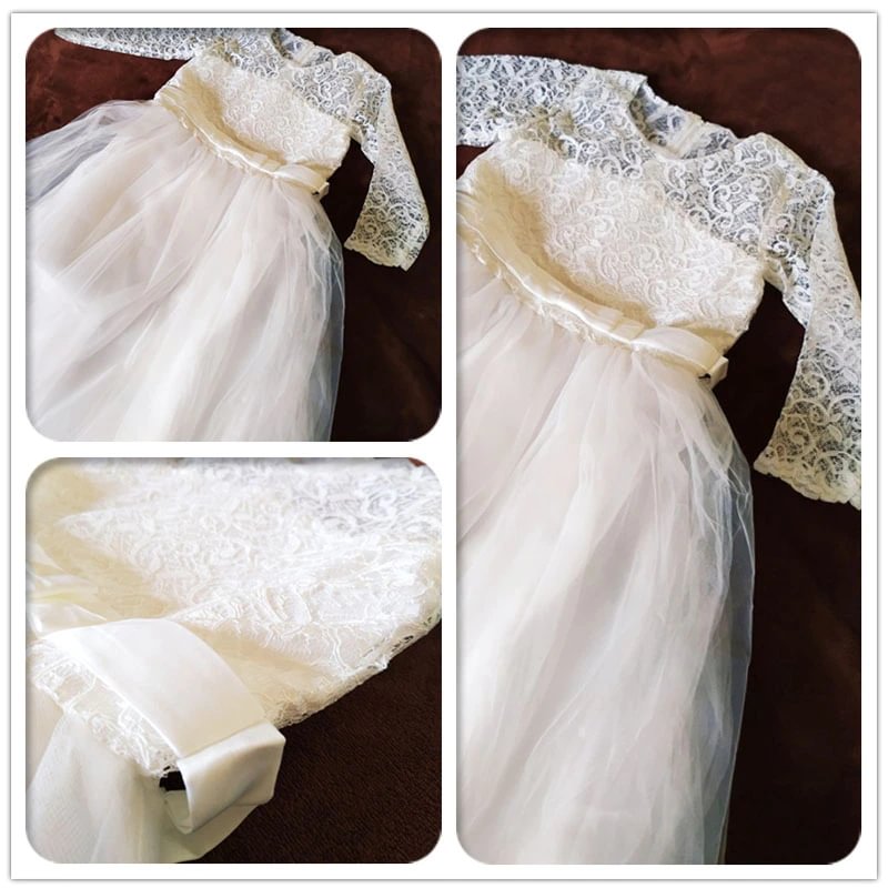 Uveng Girls White Pink Long Bridesmaid Dress Baby Kids Gown Clothes Children Princess Party Wedding Evening 10 12 13 Y Vestidos
