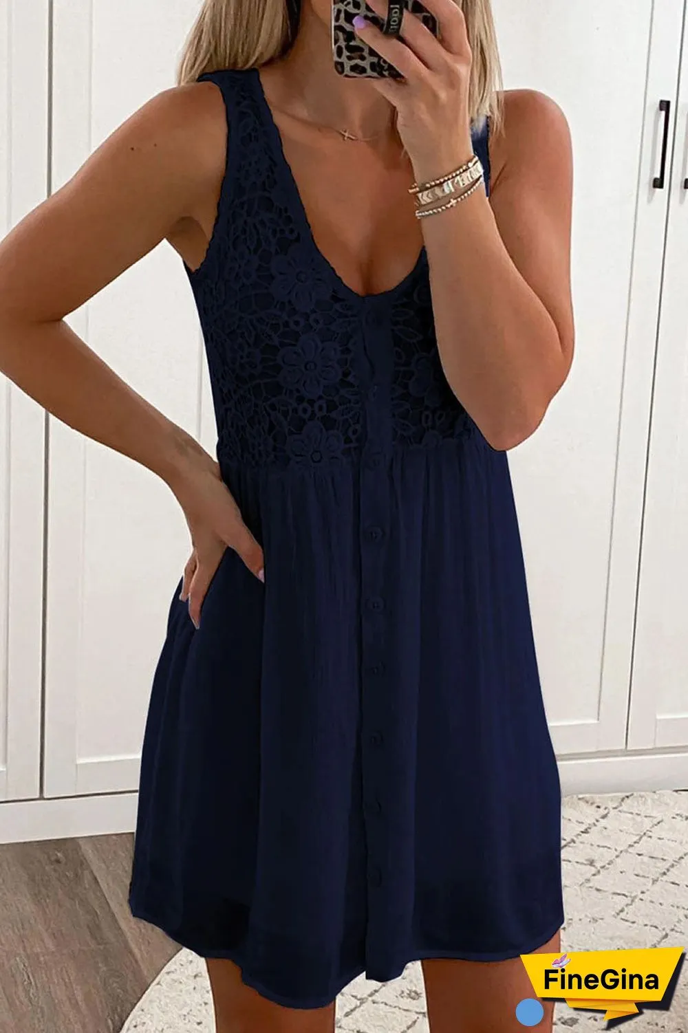 Fashion Casual Solid Split Joint U Neck Princess Dresses