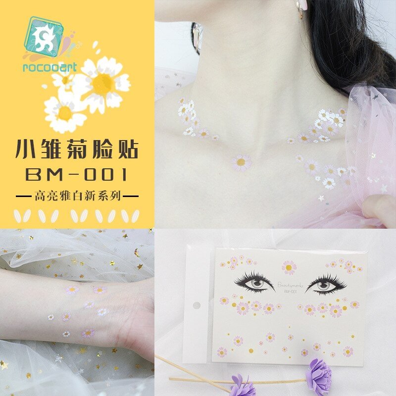 Gingf Waterproof Temporary Tatoo Freckles Makeup Sticker Eye Decals Masquerade Party Freckles Sticker Clavicle Arm Tattoo Sticker