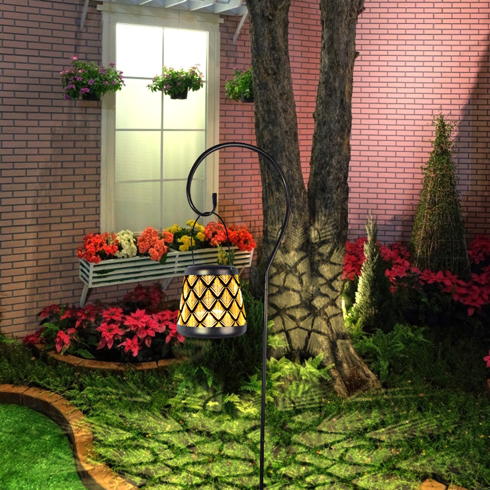 

Solar Wrought Iron Plug In Projection Hollow Lamp Fairy Garden Shower Light, 501 Original
