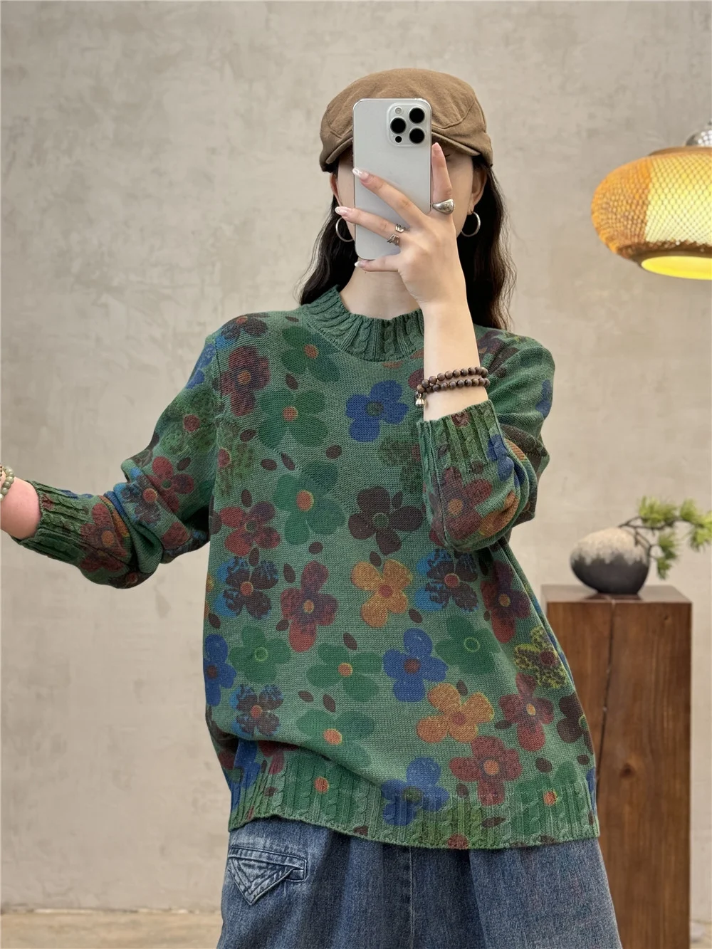 Chicfifth Sweater Women Winter Long Sleeve High Quality Autumn Vintage Top Knitted Cardigan