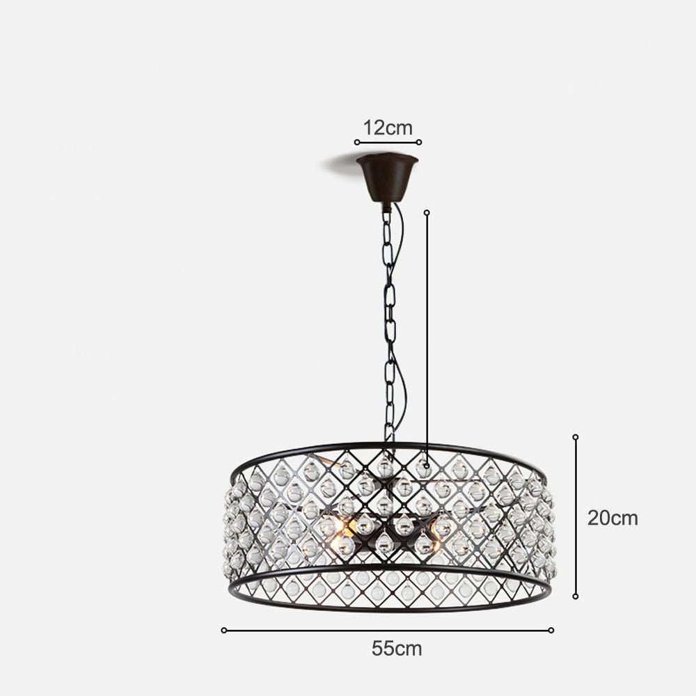 Crystal Pendant Lights Retro Industrial Restaurant Bar Pendant Lamps Bedroom Living Room Indoor Handing E27 Luminaire Lampara