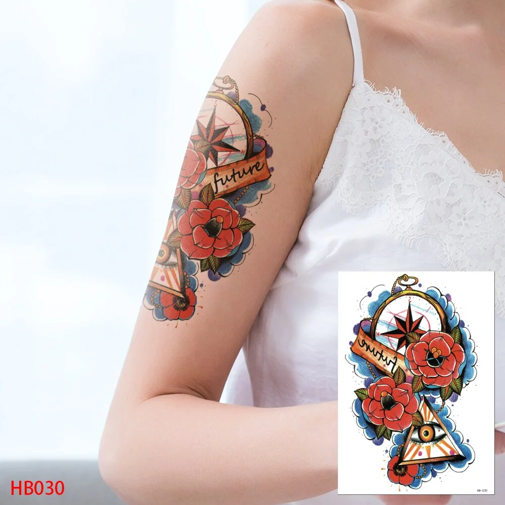 Sdrawing Transfer Waterproof Temporary Tattoos Sticker,Fake,Women Men Wolf,Skull,Eagle,Black Dragon,OWL,Beauty Body Art,Sexy Makeup