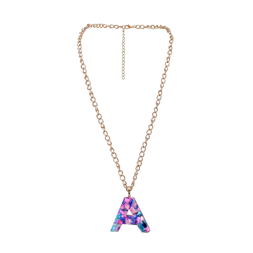 

26 Letter Charm Necklace A-Z Alphabet Pendant Hip Hop Sweater Chain Jewelry, 501 Original