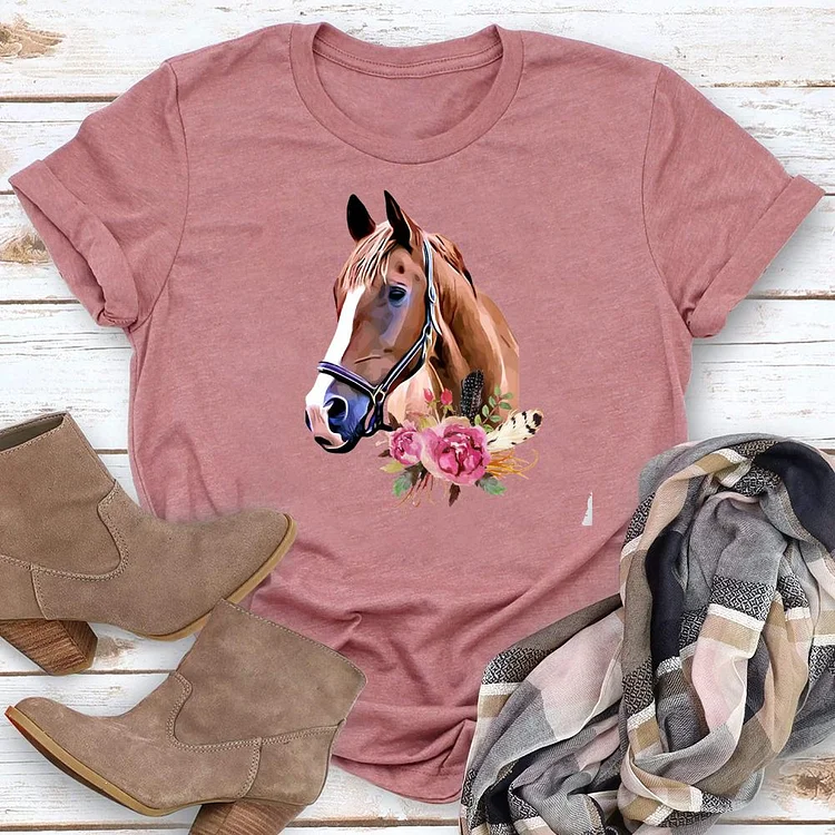 Love Horses Round Neck T-shirt