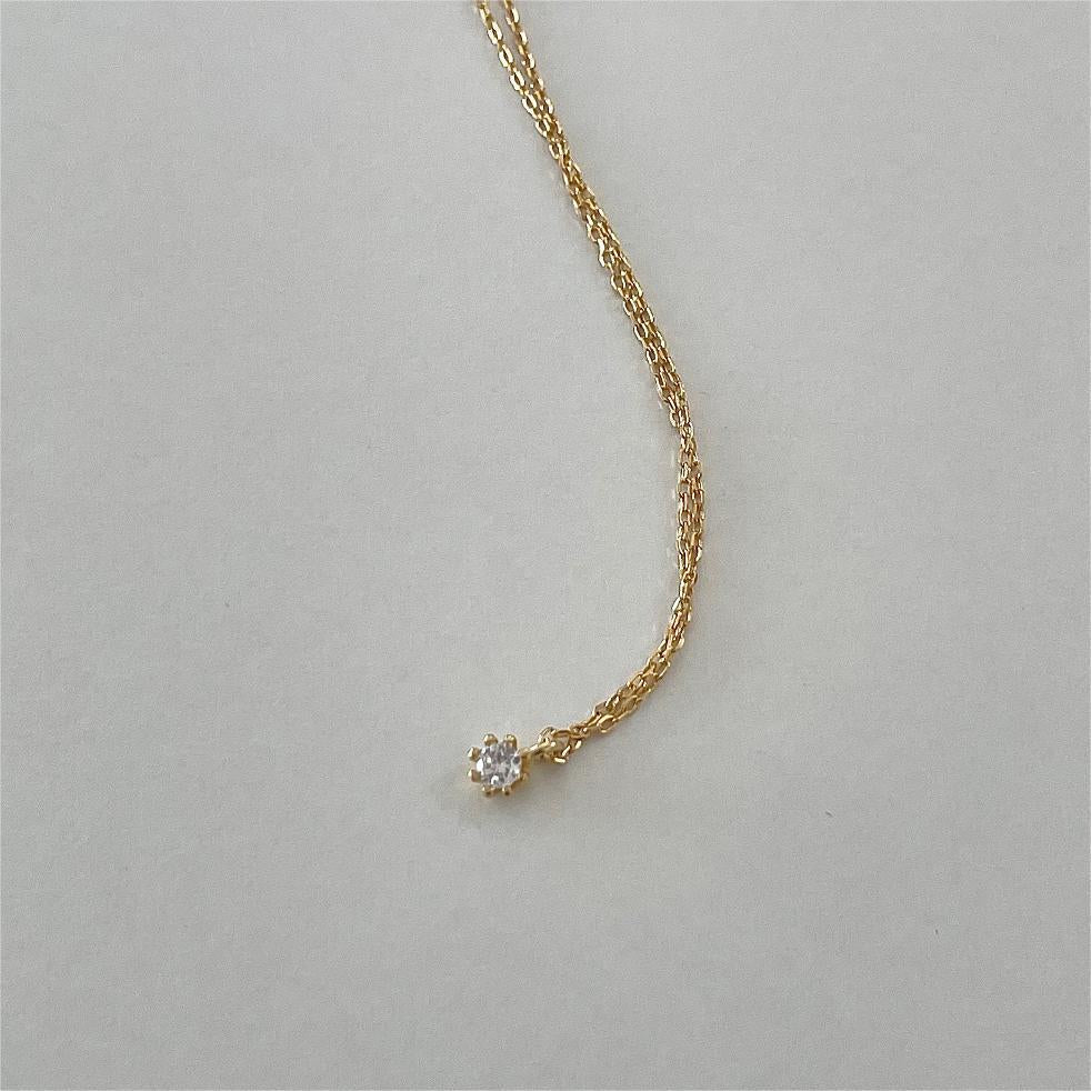 925 Sterling Silver Korean Tulip Geometric Silver Electroplating Necklaces