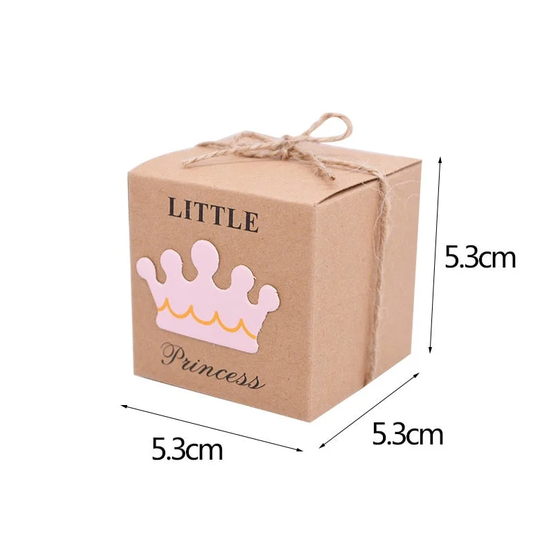 10pcs Kraft Paper Candy Gift Box Love Heart Crown Gifts Bags Party Favors For Guests Wedding Baby Shower Birthday Decoration