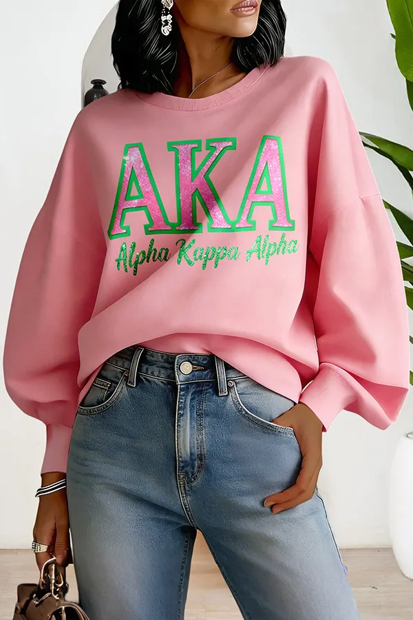 Alpha Kappa Alpha Sorority Lantern Sleeve Sweatshirt