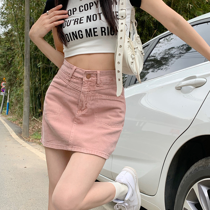 Vintage High-Waisted Denim A-Line Mini Skirt