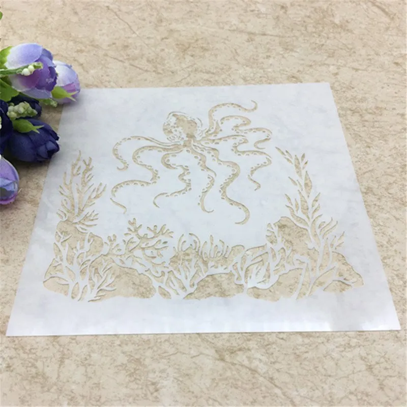 Octopus Plastic Layering Stencils for DIY Scrapbooking/photo album Decorative Embossing DIY Paper Cards Crafts