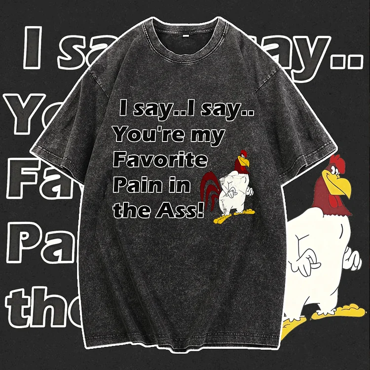 Davidhawaii100% Cotton Casual Men's Comfortable Fashion Funny Cartoon Letters T-shirt - 100% Cotton
