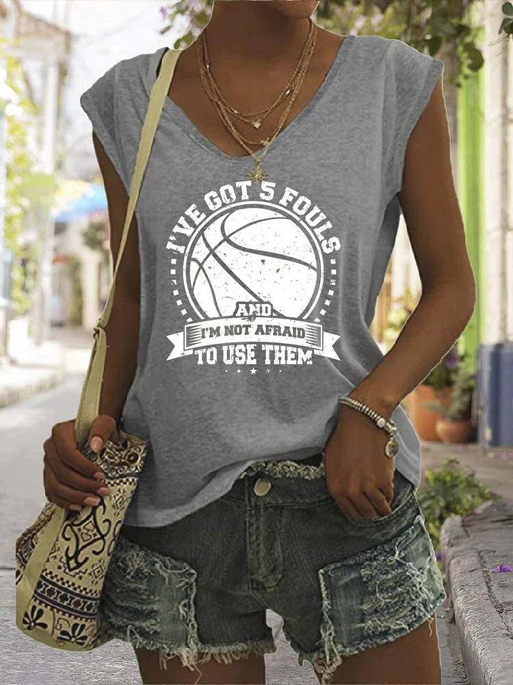 I've Got 5 Fouls and I'm Not Afraid To Use Them V Neck T-shirt Tees-Annaletters