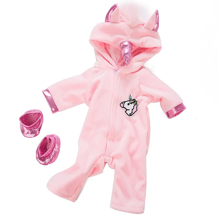  For 16" Full Body Silicone Baby Girl Doll Pink Clothing 2-Pieces Set Accessories - Reborndollsshop®-Reborndollsshop®