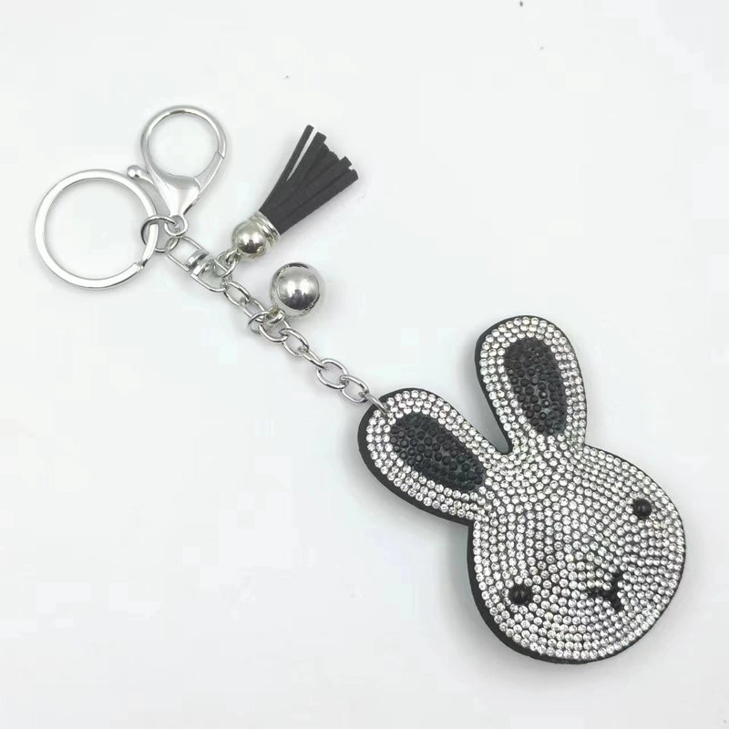 Cute Rabbit Flannel Diamond Women’s Keychain