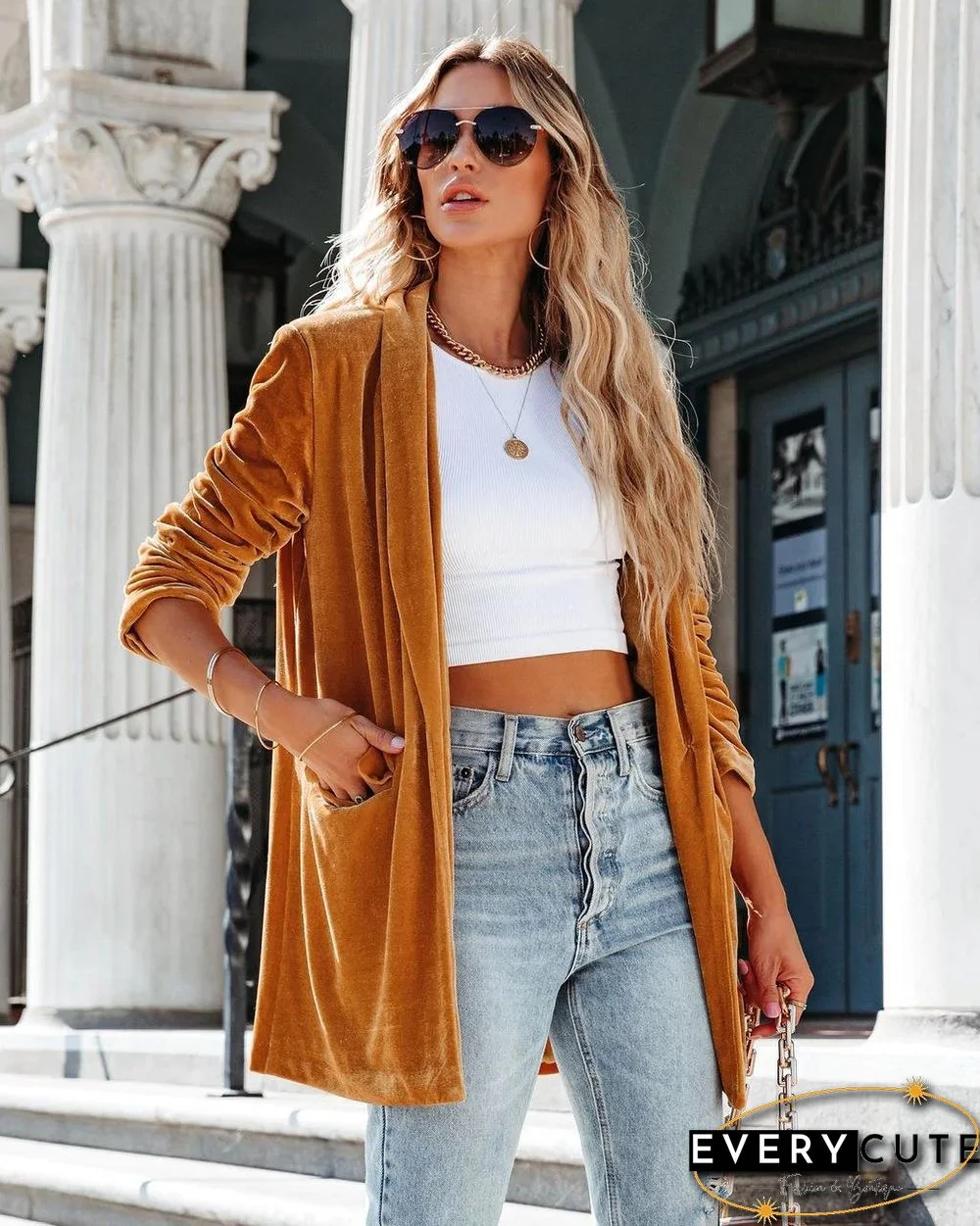 Fashion Solid Color Loose Coats