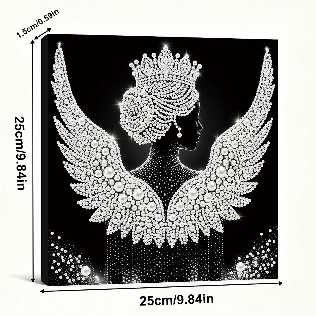 Angel - DIY Pearl Diamond Art Kit With Frame 25*25cm