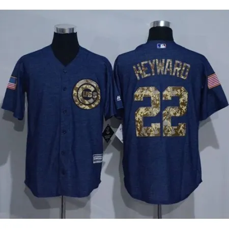 Cubs #22 Jason Heyward Denim Blue Salute to Service Stitched MLB Jersey