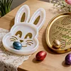 Easter Bunny Tray Silicone Mould DIY Easter Tray Resin Casting Moulds Reusable Easters Egg Storage Dish Moulds Handmade Ornament Mould for Coaster Gypsum Craft Gifts Making (Easter A)