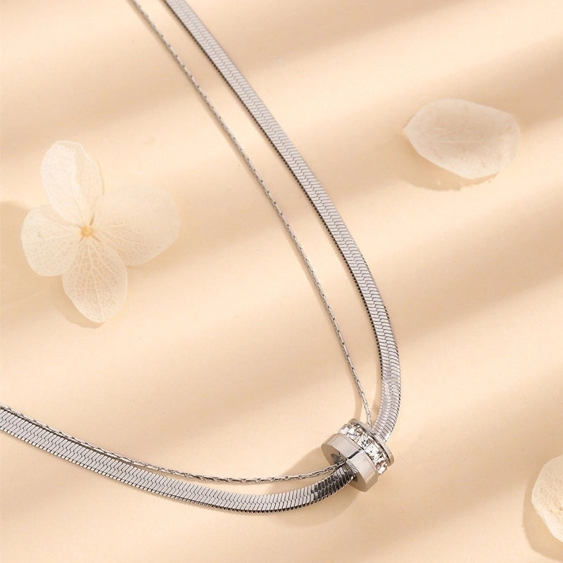 Vintage Style Solid Color 304 Stainless Steel Necklace2