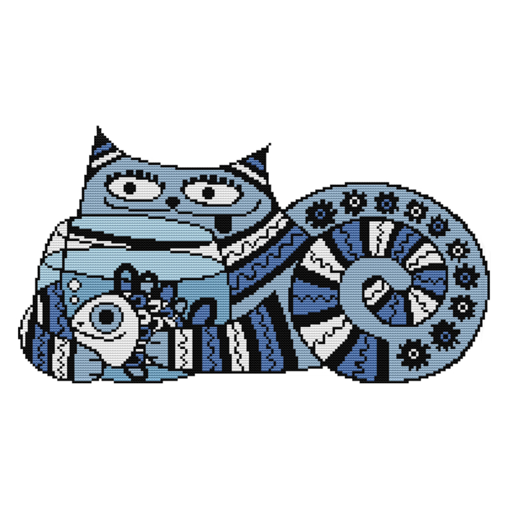 

Cat - 14CT Stamped Cross Stitch - 43*27CM, 501 Original