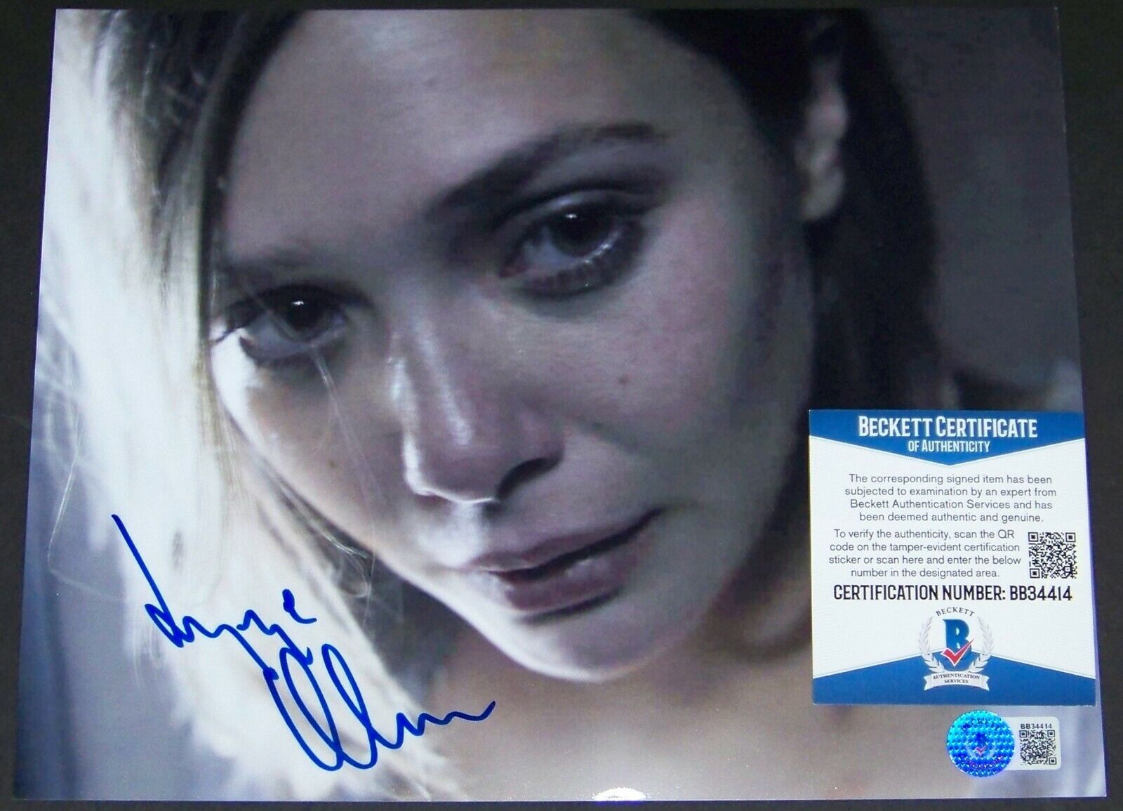 BEST DEAL ON EBAY Elizabeth Olsen Signed Autographed 8x10 Photo Poster painting BAS Beckett COA!