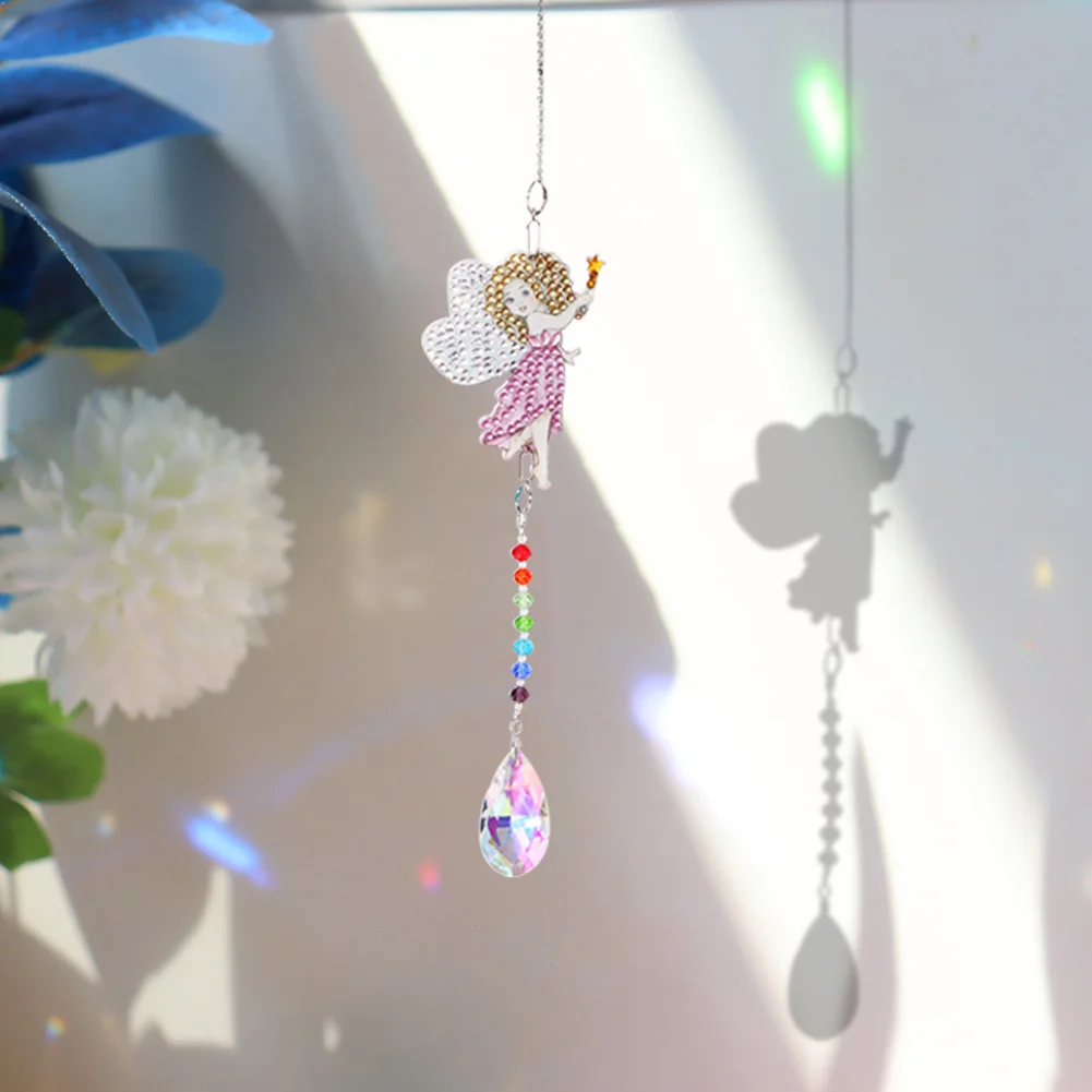 Crystal Diamond Catching Light Hanging Wind Chimes Decor
