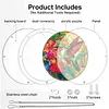 (18.5cm)DIY Acrylic Jigsaw Puzzle Window Hanging with Hanging Chain DIY Stained Glass Decoration Round Window Puzzle Decor for DIY Craft Project (Flower Bird)