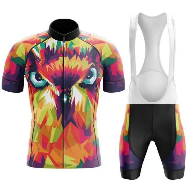 Rainbow Owl Men's Short Sleeve Cycling Kit