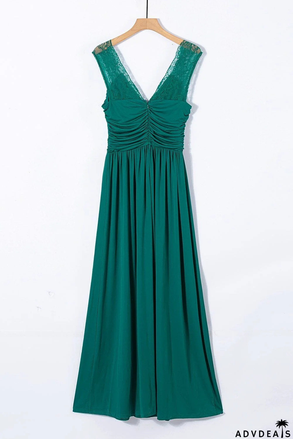 Backless Lace Side Split Maxi Dress