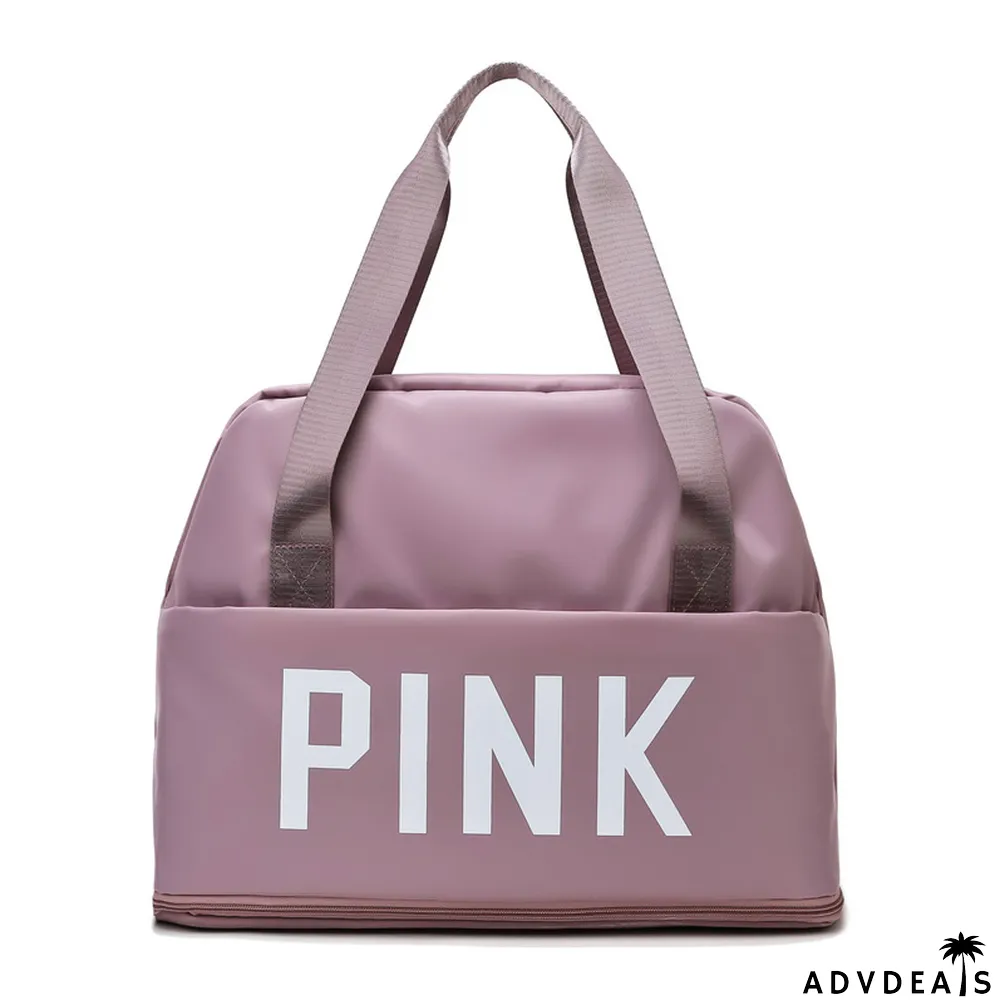 PINK Letter Print Dry and Wet Separation Extend Bag