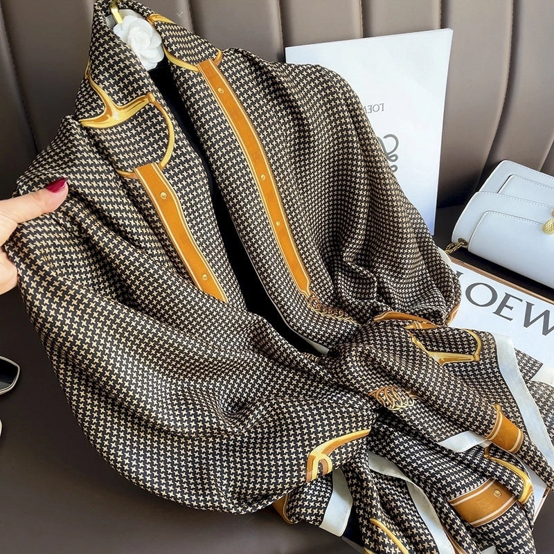 Korean Thin Section Imitation Silk Shawl