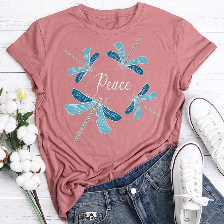 ANB - Dragonfly peace T-Shirt Tee -06790