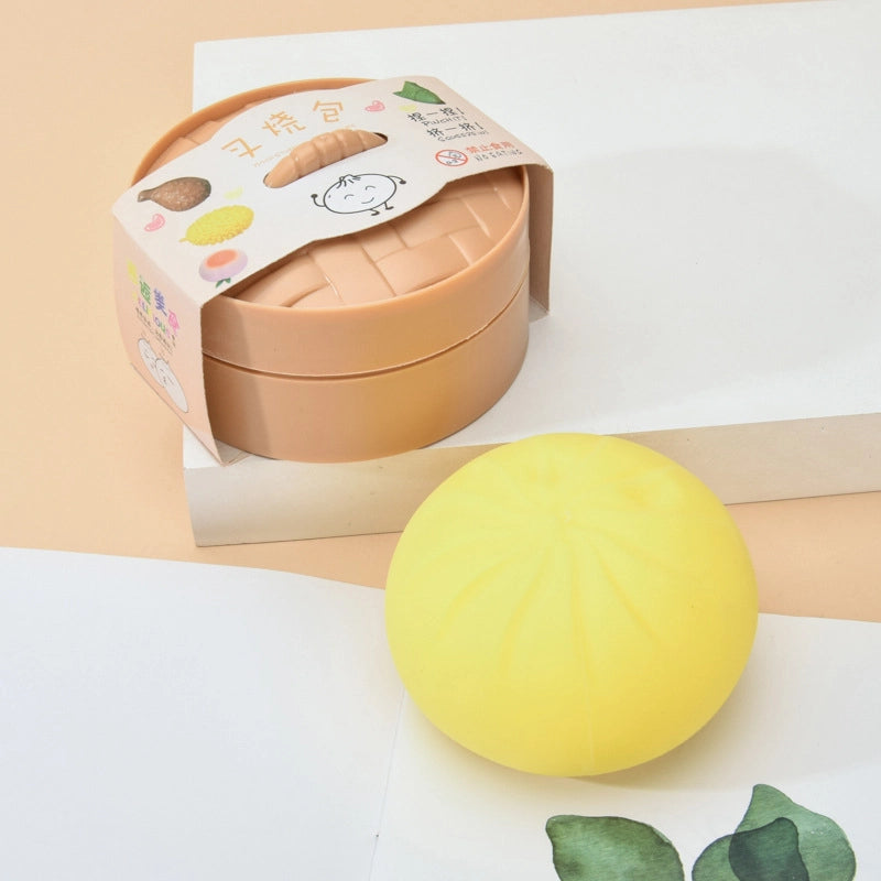 New Simulation Steamed Stuffed Bun Vent Color Steamed Stuffed Bun With Cage New Strange Decompression Steamed Stuffed Bun Toy Direct