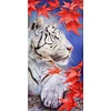 DIY Full Round Drill Diamond Painting white tiger Mosaic Rhinestone Art