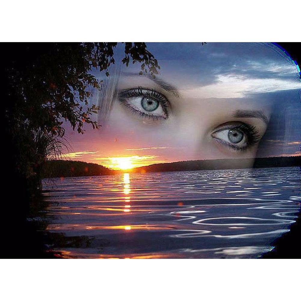 Diamond Painting - Full Round Drill - Beauty Eye Sea(40*30cm)