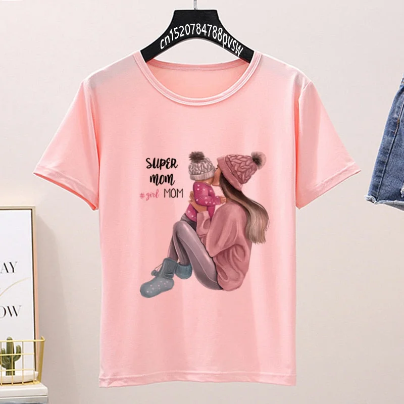 Family Matching Mam and Me Pink T-shirt Mother Daughter Tshirt Mommy And Me Shirt Set Vacation Shirt Set Mother's Day Drop Ship